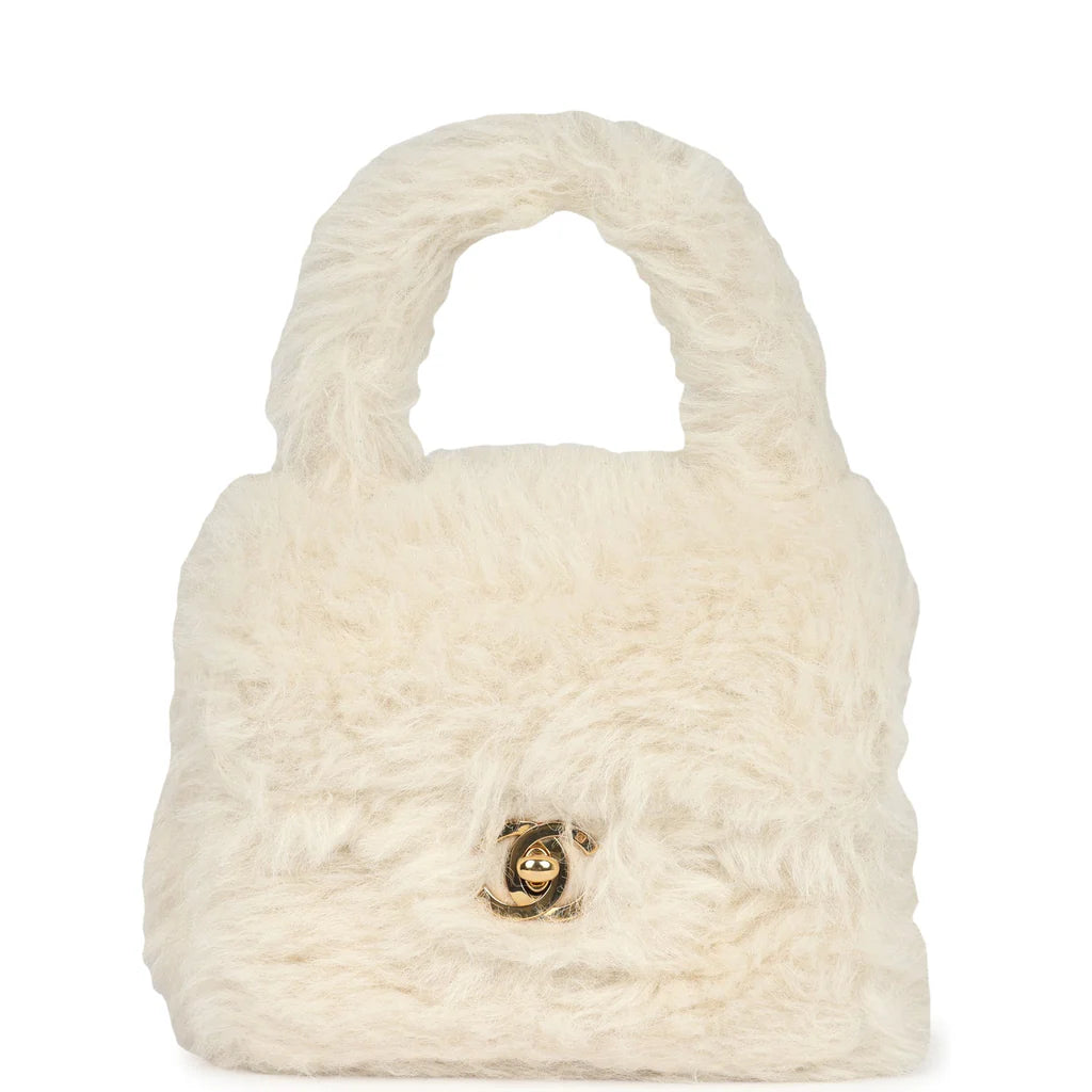 Vintage Chanel Micro Kelly Child White Rabbit